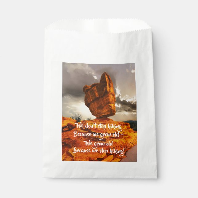 Hiking Balanced Rock Party Favor Bag (Front)