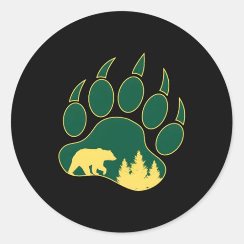Hiking Bear Wear Classic Round Sticker