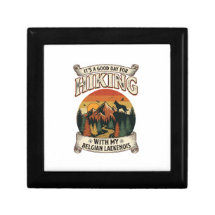 Hiking Belgian Laekenois Dog Mountain Sunset Fores Gift Box