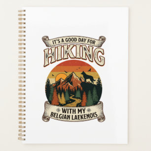Hiking Belgian Laekenois Dog Mountain Sunset Fores Planner