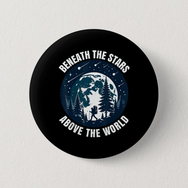 Hiking. Beneath The Stars  Button (Front)