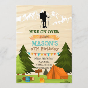Hiking birthday party invitation