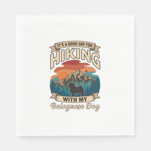 Hiking Bolognese Dog Mountains Sunset Napkins
