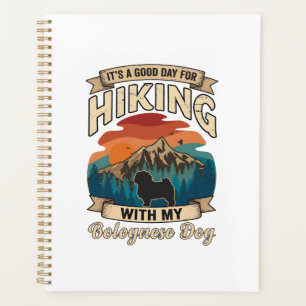 Hiking Bolognese Dog Mountains Sunset Planner