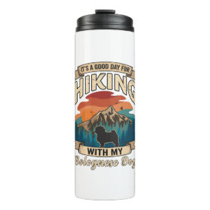Hiking Bolognese Dog Mountains Sunset Thermal Tumbler