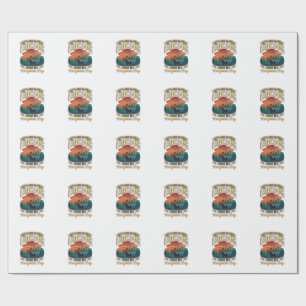Hiking Bolognese Dog Mountains Sunset Wrapping Paper