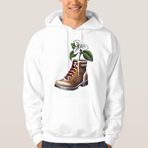 Hiking boot and trillium Sticker Hoodie