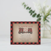 Hiking Boots Adventure Buffalo Plaid Baby Shower Invitation (Standing Front)