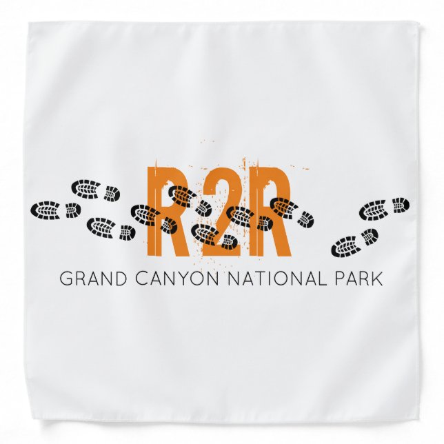 Hiking Boots Black White Orange R2R Grand Canyon  Bandana (Front)