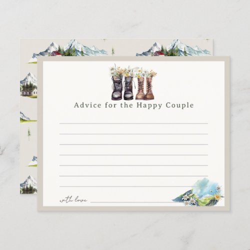 Hiking Boots Couples Shower Advice Cards