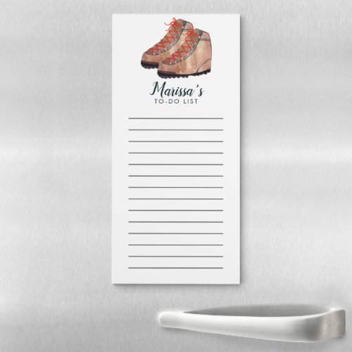 Hiking Boots Custom Grocery Shopping To_DO List Magnetic Notepad