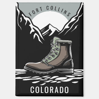 Hiking Boots Let's Go Hike Colorado Fort Collins Magnet