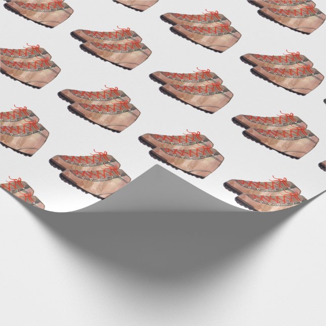 Hiking Boots  on white background Wrapping Paper (Corner)