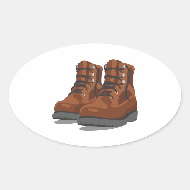 Hiking Boots Oval Sticker (Front)