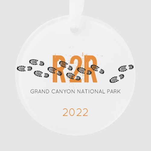 Hiking Boots Personalized R2R Grand Canyon Photo Ornament