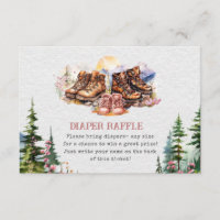 Hiking Boots Pink Girl Baby Shower Diaper Raffle