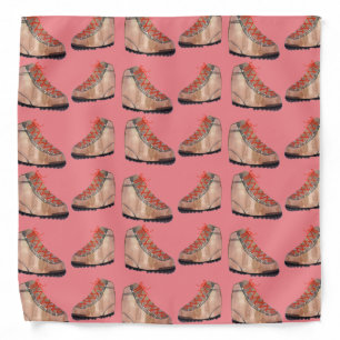 Hiking Boots Watercolor Pattern Bandana