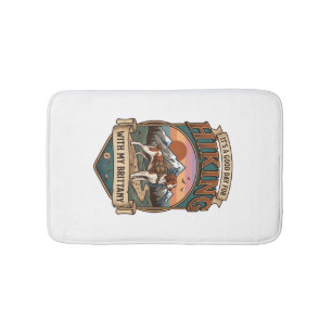 Hiking Brittany Dog Backpack Mountains Bath Mat