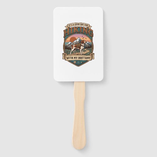 Hiking Brittany Dog Backpack Mountains Hand Fan