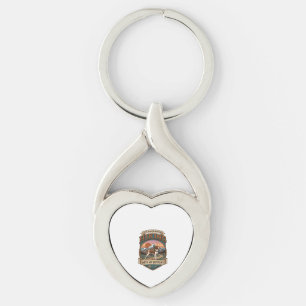 Hiking Brittany Dog Backpack Mountains Keychain