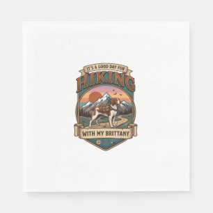 Hiking Brittany Dog Backpack Mountains Napkins