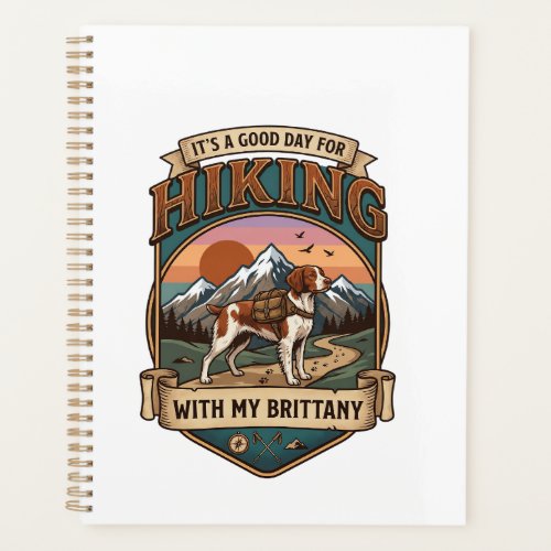 Hiking Brittany Dog Backpack Mountains Planner