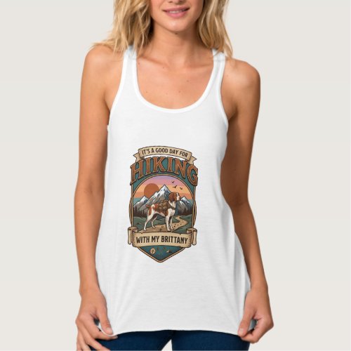 Hiking Brittany Dog Backpack Mountains Tank Top