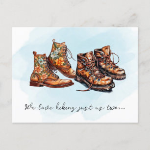 Hiking Buddy Adventure Pregnancy Announcement Postcard