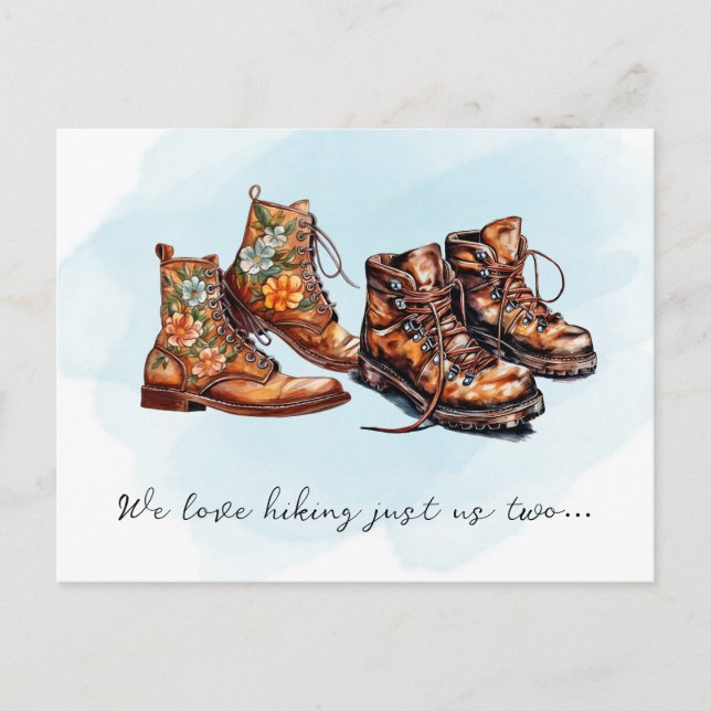 Hiking Buddy Adventure Pregnancy Announcement Postcard (Front)