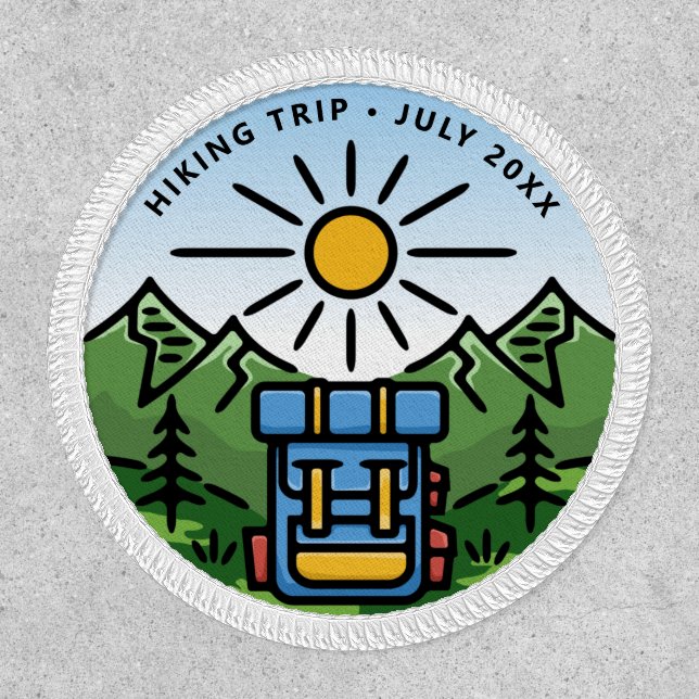 Hiking Camping Adventure Backpack Mountains Custom Patch (Front)