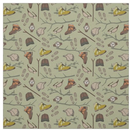 Camping Pattern Fabric | Zazzle