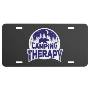 Hiking Camping Bear License Plate