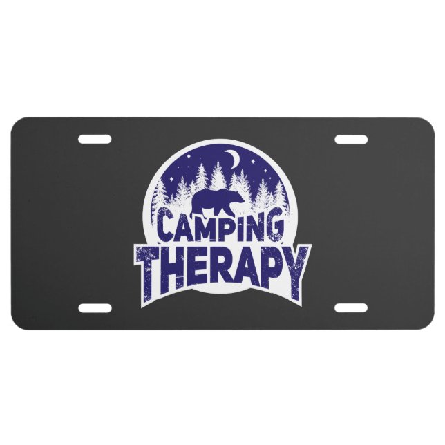 Hiking Camping Bear License Plate (Front)