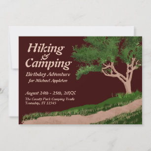 Hiking & Camping Birthday Adventure Invitations