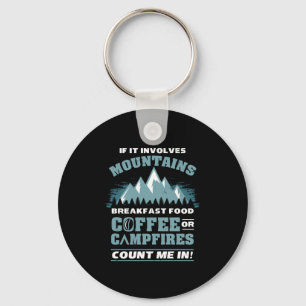Hiking Camping Coffee Keychain