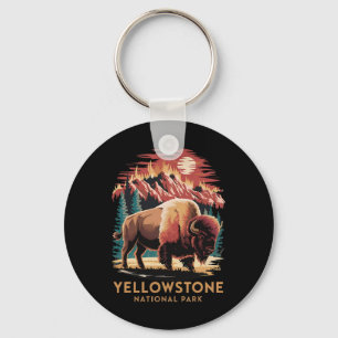 Hiking Camping Explore Yellowstone National Park N Keychain