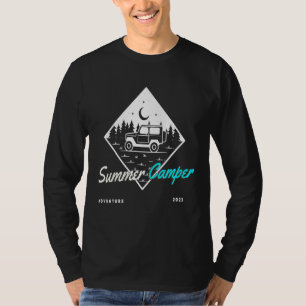Hiking Camping Graphic Summer Camper hippie Vibes T-Shirt