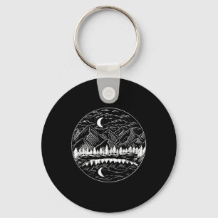Hiking Camping Nature Outdoor Mountains Hiker Camp Keychain