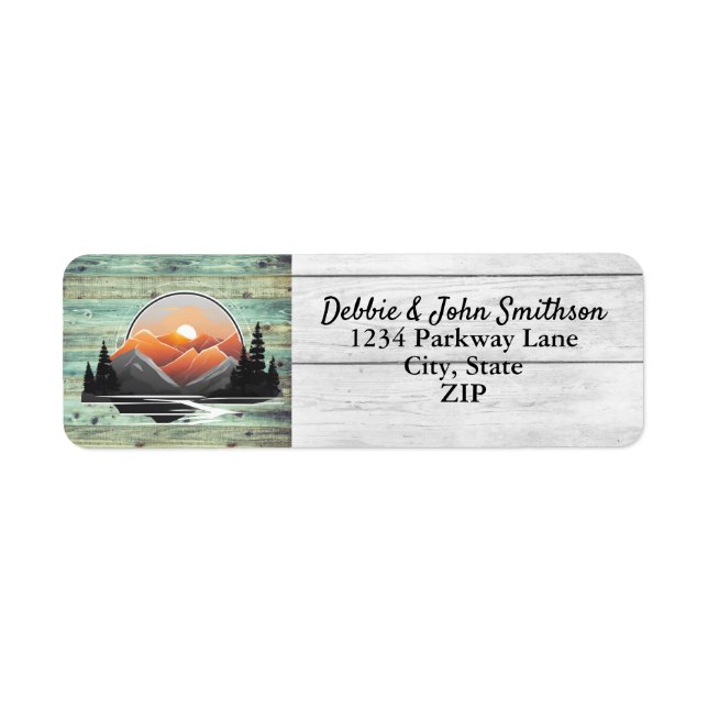Hiking Camping Rustic Outdoors Sunset Travel  Label (Front)