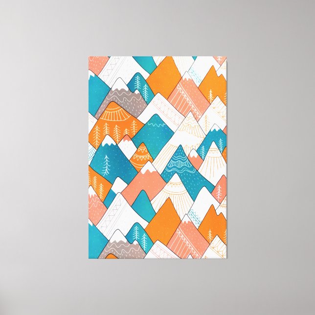 Hiking Camping World Travel Mountain Peaks Canvas Print (Front)