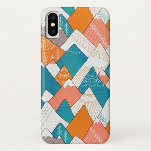 Hiking Camping World Travel Mountain Peaks iPhone XS Case