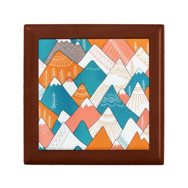 Hiking Camping World Travel Mountain Peaks Gift Box (Front)