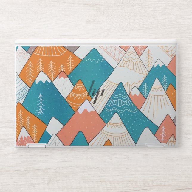 Hiking Camping World Travel Mountain Peaks HP Laptop Skin (Front)