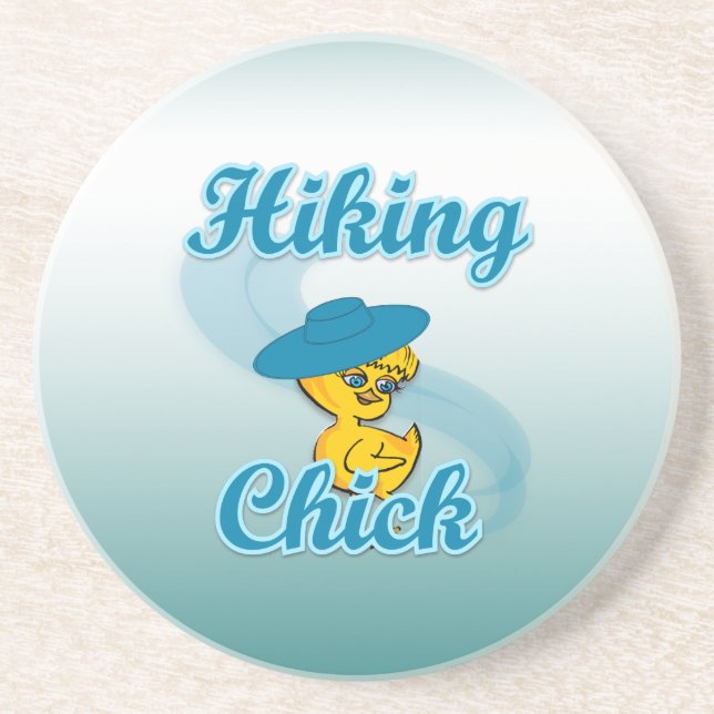 Hiking Chick #3 Sandstone Coaster (Front)