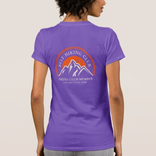 Hiking Club Logo Any Color Name Employees Staff T_Shirt