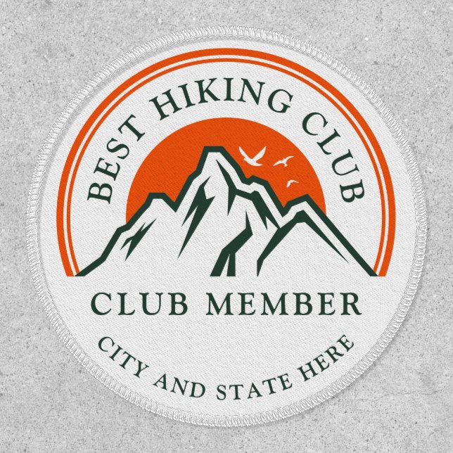 Hiking Club Logo Business Employees and Members Patch (Front)