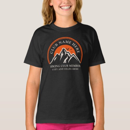 Hiking Club Logo Business Employees Custom T_Shirt