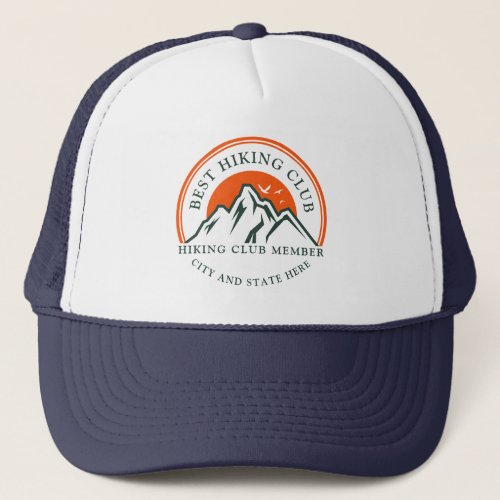 Hiking Club Logo Business Employees Custom Trucker Hat