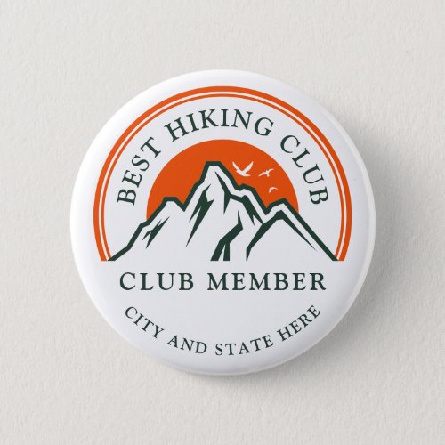 Hiking Club Logo Business Employees Members Custom Button