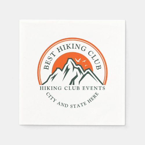 Hiking Club Logo Custom Business Employees Napkins